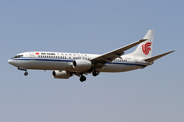 中國(guó)國(guó)際航空飛機(jī)降落