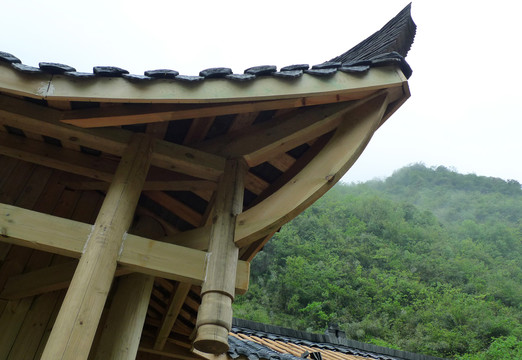 古建筑施工場景圖