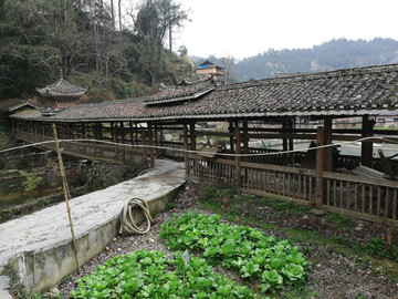 菜園邊的三江侗族風(fēng)雨橋