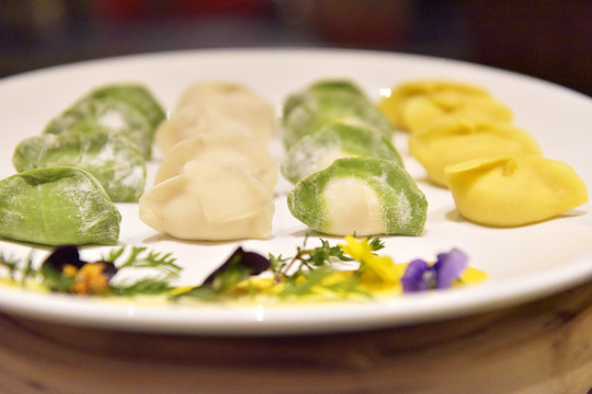 中國菜系餃子特寫圖片