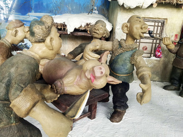 东北民俗雕塑