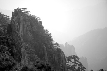 水墨山水黃山