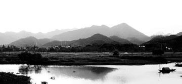 水墨山水風景畫