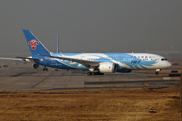 中國南方航空飛機準備起飛