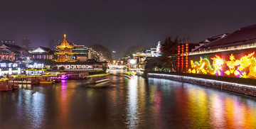 秦淮夜色全景圖