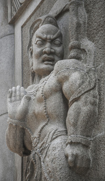 千山彌勒寶塔塔壁背锏神像浮雕