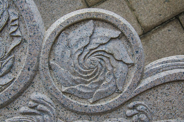 千山彌勒寶塔臺(tái)階圍欄旋轉(zhuǎn)花浮雕