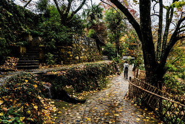 塔川石板路籬笆墻