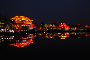臺(tái)兒莊古城夜景
