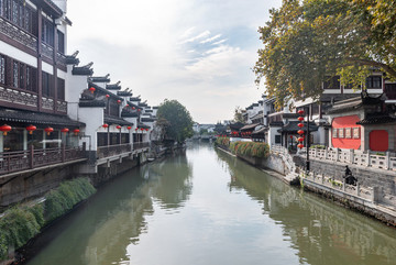 南京秦淮河畔的中式建筑