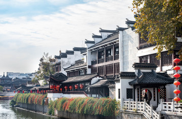 南京秦淮河畔的中式建筑