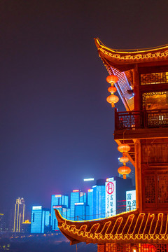 重慶洪崖洞的鼓樓建筑