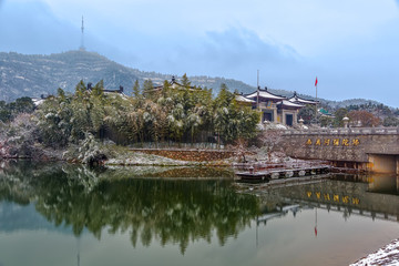 安徽宣城敬亭山弘愿寺雪景