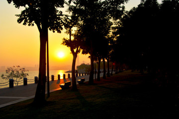 深圳灣夕陽風景