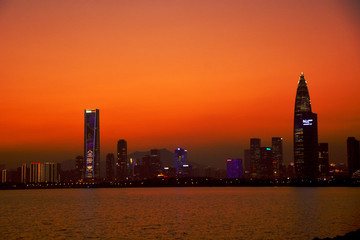 深圳灣黃昏風景