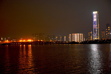 深圳灣黃昏夜色