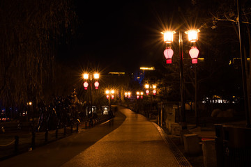 曲江池夜景南湖夜景