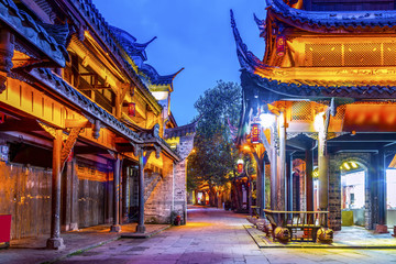 成都黃龍溪古鎮(zhèn)夜景