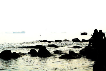 海邊礁石風(fēng)景