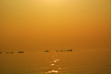 海上夕陽暮色