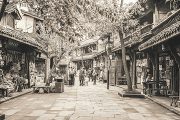 四川古鎮(zhèn)黃龍溪老照片