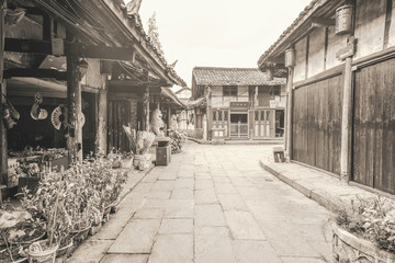 四川古鎮(zhèn)黃龍溪老照片