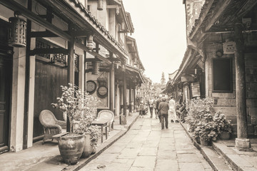 四川古鎮(zhèn)黃龍溪老照片