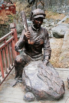 搗衣雕塑