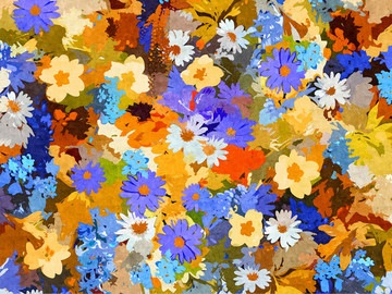 花卉油画背景