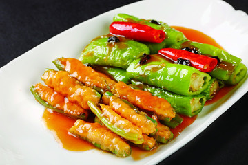 虎皮尖椒燜豆角