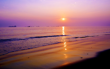 海邊夕陽風(fēng)景