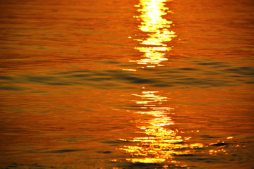 海水夕陽(yáng)波紋風(fēng)景