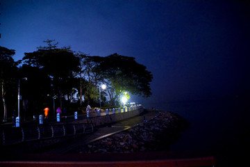 深圳灣夜景燈光