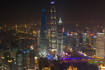 航拍上海摩天大樓夜景53