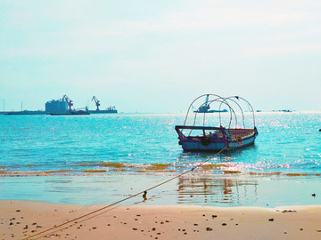 海邊小船風景