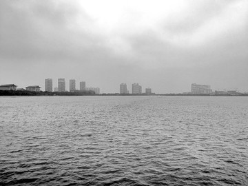 海邊風光黑白素材