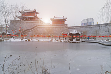 中式園林水墨建筑風景