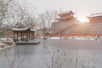 中式園林水墨建筑風景