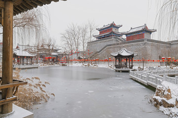 畫意水墨古典園林建筑