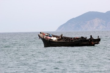 海景海洋捕魚魚船漁船漁業(yè)
