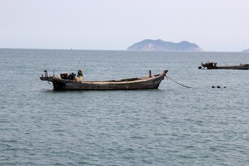 海景海洋捕魚魚船漁船漁業(yè)