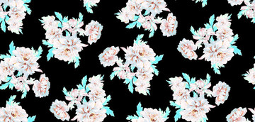 黑底花朵