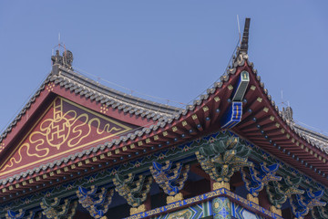 中國古建筑傳統(tǒng)寺廟天氣晴朗