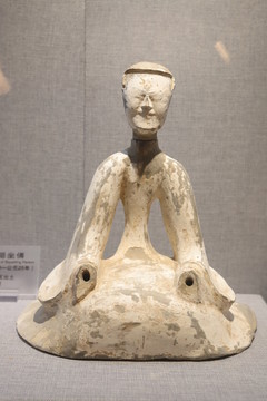 彩繪陶跽坐俑