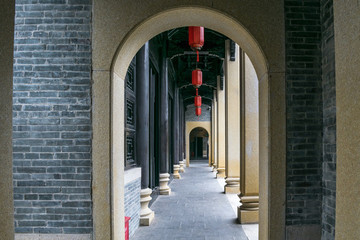 中式古建筑長(zhǎng)廊