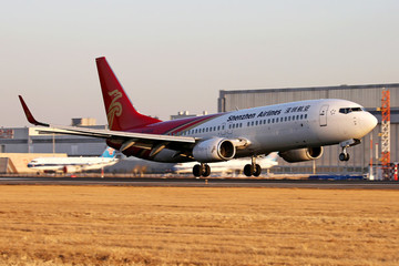 深圳航空公司飛機(jī)落地