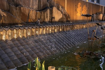假山噴水小景