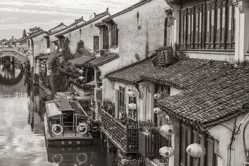 蘇州古鎮(zhèn)黑白照片