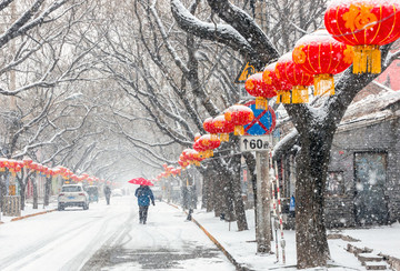 老街雪景