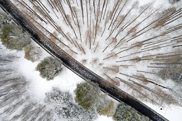 航拍冬日雪景